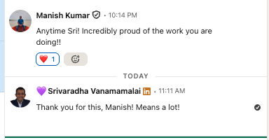 Manish Kumar: proud of the work Sri is doing
