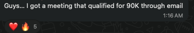 Student message: meeting that qualified for 90K through email